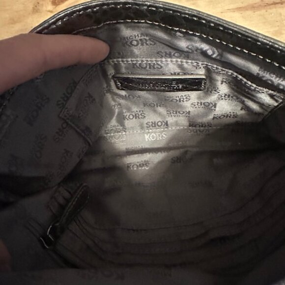 Michael Kors Parker Medium Metallic Snake-Embossed Leather Shoulder Bag - Picture 5 of 10